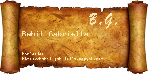 Bahil Gabriella névjegykártya